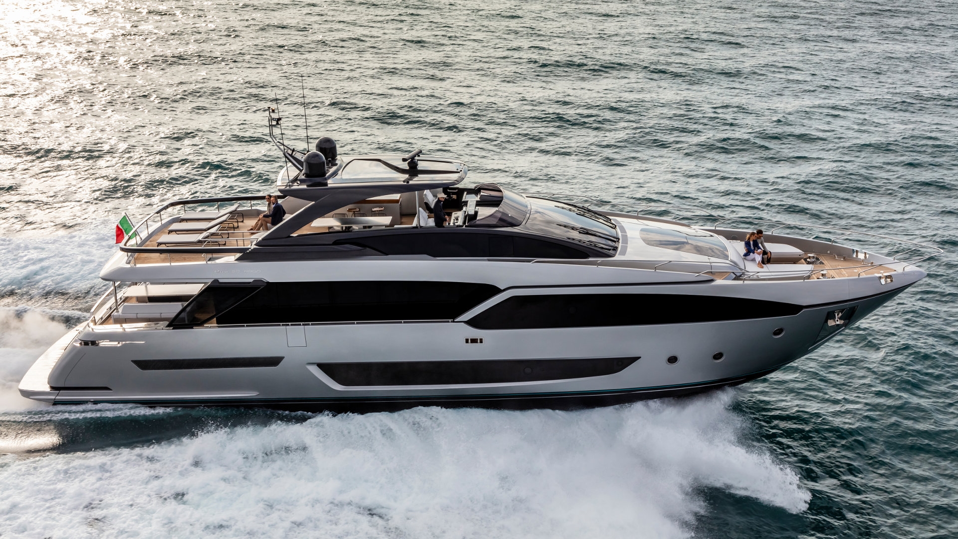 Riva 90 Argo Yacht for Sale - Profile Running Shot