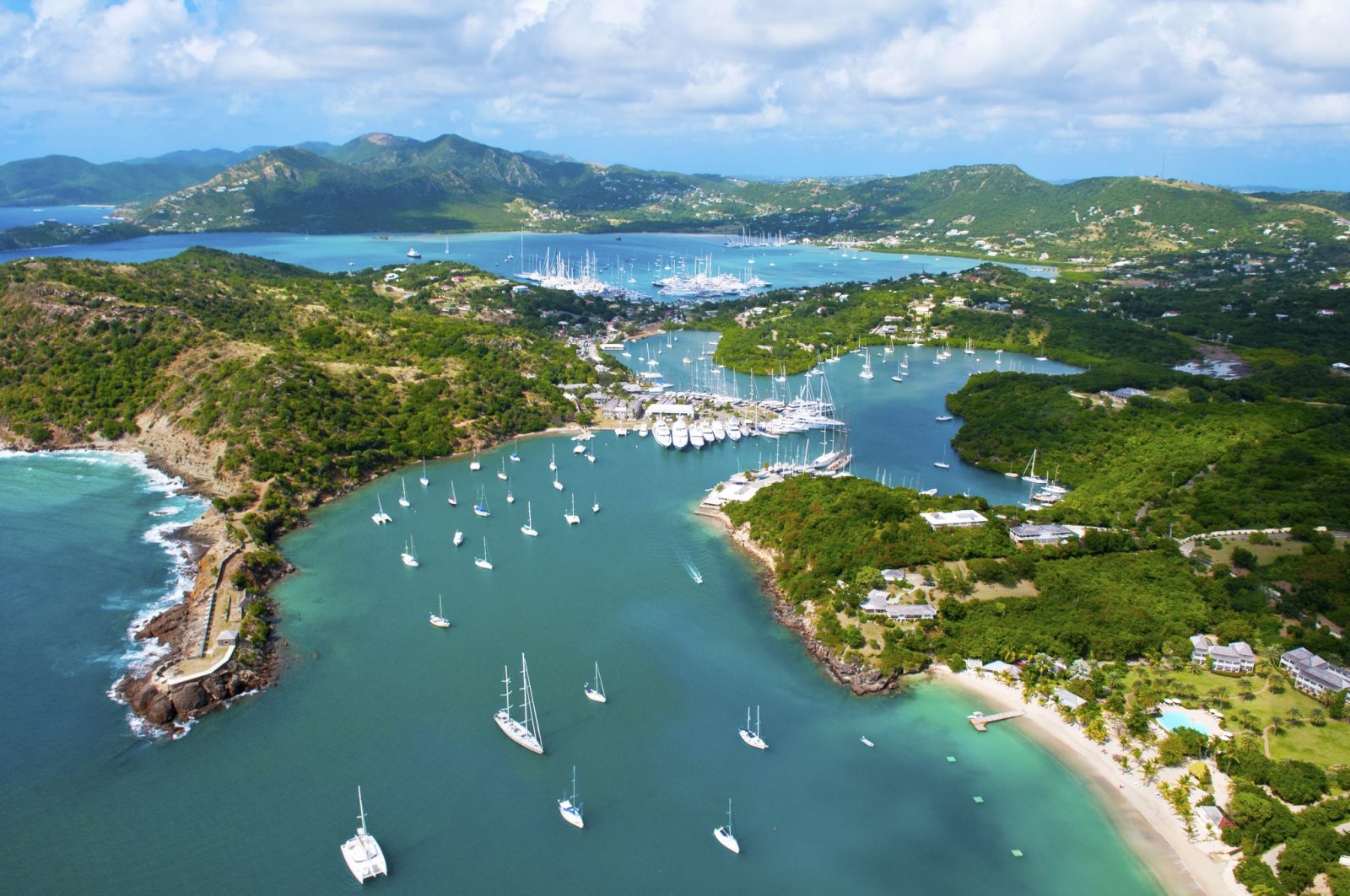 Marina in Antigua full of boats